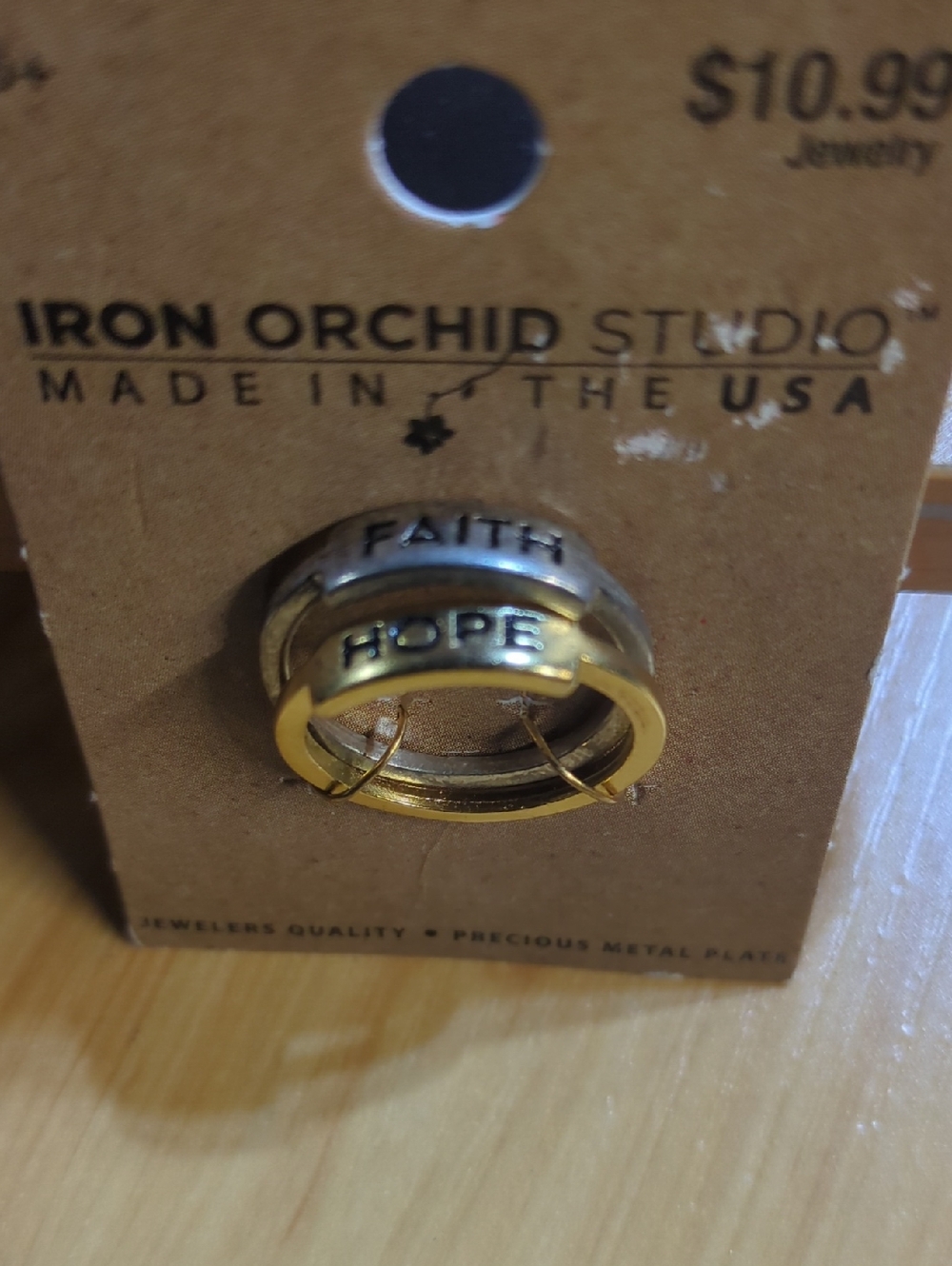 Iron Orchid Studio 'Faith' and 'Hope' Stackable Rings - Gold & Silver
